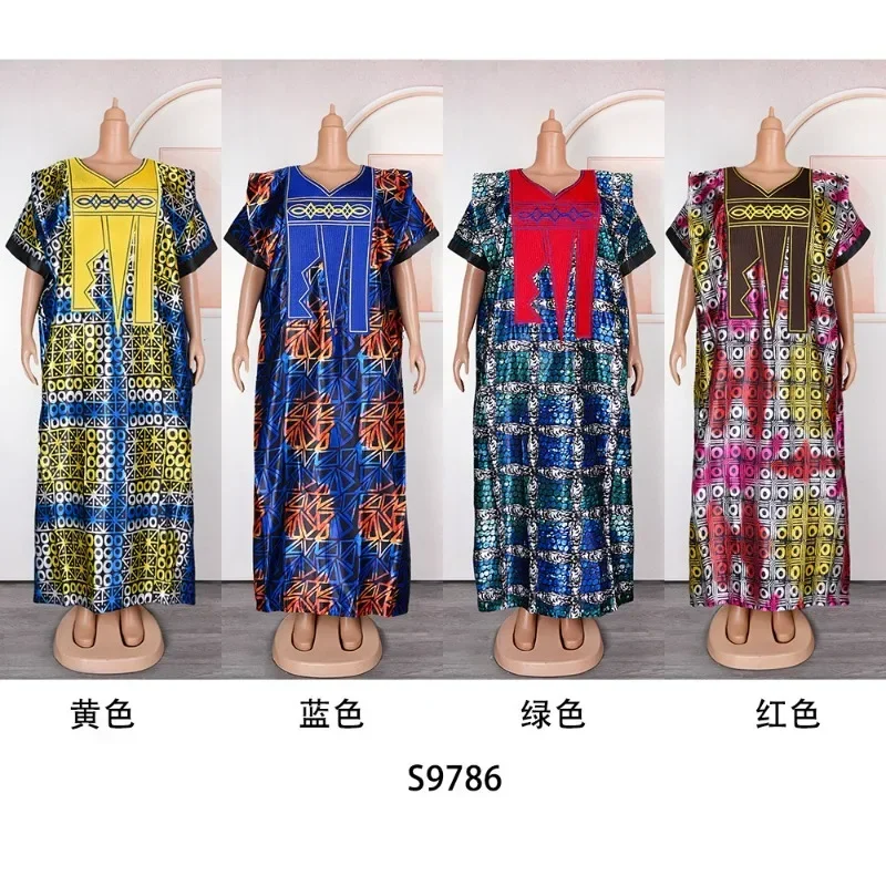 

African Wedding Party Long Dresses for Women 2023 New Dashiki Africa Clothing Ankara Print Bazin Riche Design Evening Gown