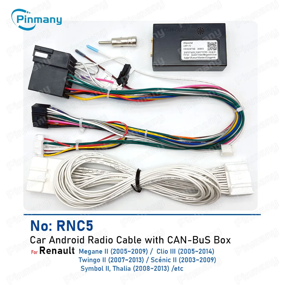 

Автомобильный головной блок Android, кабель, жгут проводов, адаптер CAN, декодер шины RNC5 для Renault Clio3 Megane2 Twingo2 Scenic2 Symbol2