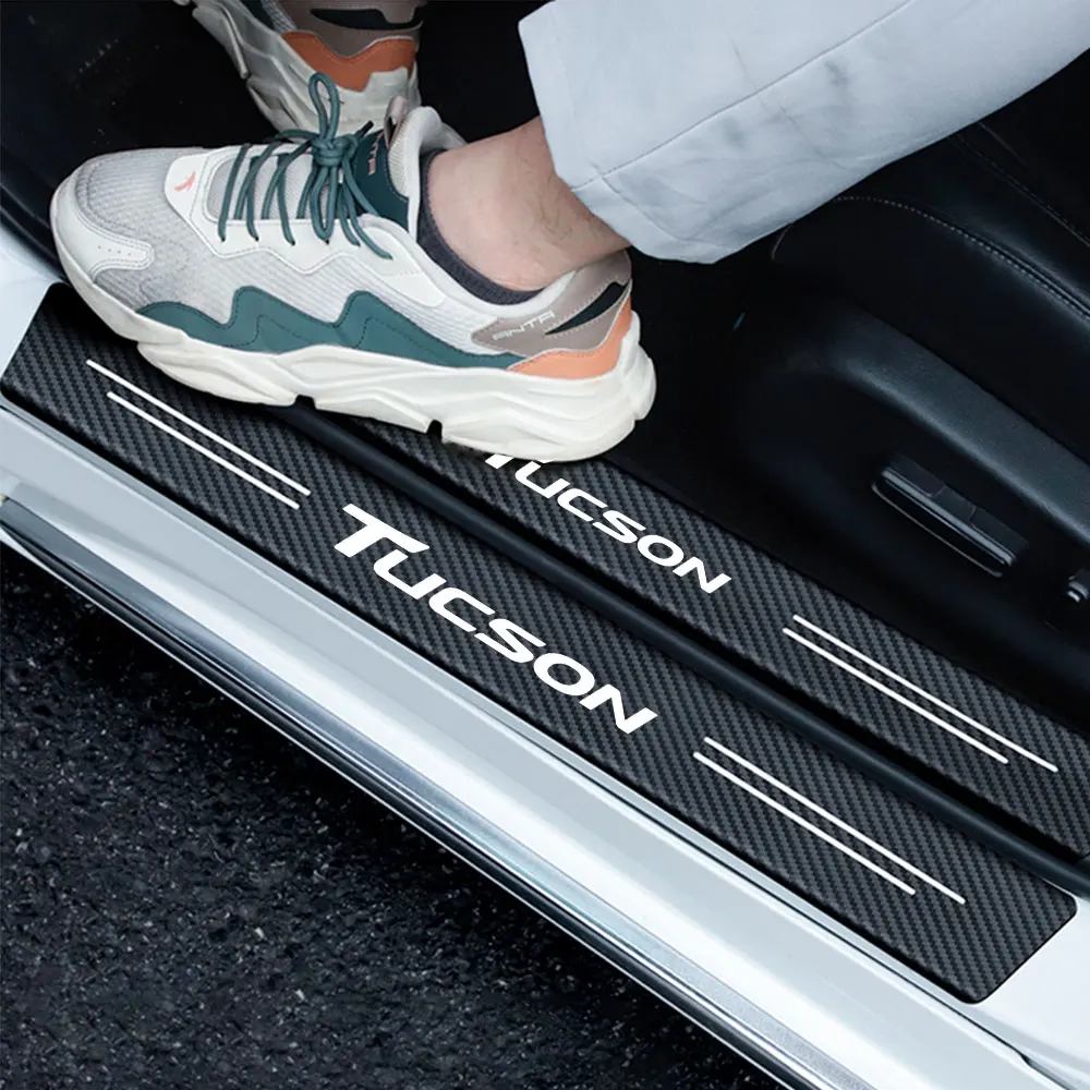 4 шт. наклейки на дверь автомобиля защитная наклейка из углеродного волокна