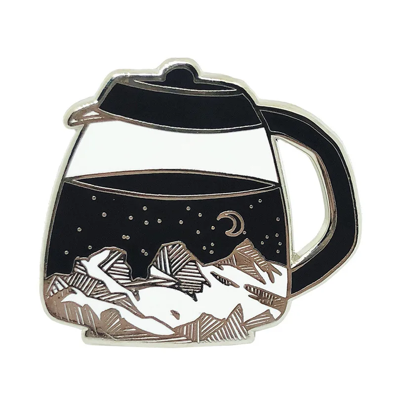 

Funny Landscape Teapot Metal Enamel Clothes Hat Bag Coats Lapel Badge Brooch Pin
