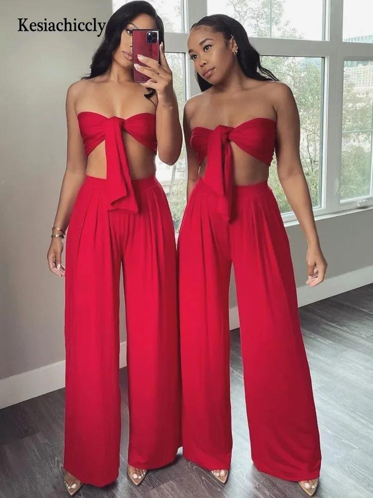 Комплект из 2 предметов Kesiachiccly повседневный комбинезон без рукавов длинные брюки