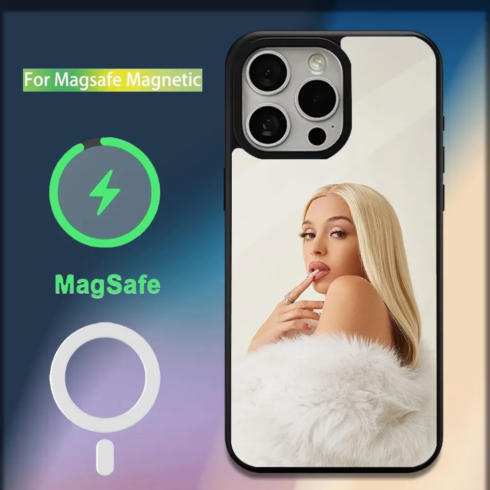 Singer B-Bad G-Gyal Phone Case For iPhone 16 15 14 13 12 11 Plus Pro Max Mini Magsafe Magnetic Wireless Charging