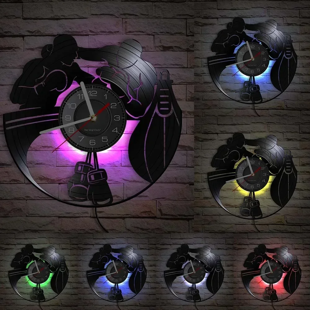 Боксерские домашние украшения настенные часы боксерские перчатки боксерский