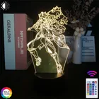 Фигурка аниме для косплея аратаки Итто Genshin Impact, 3D ночсветильник, аниме лампа для детского подарка, светодиодная декоративная прикроватная лампа для спальни
