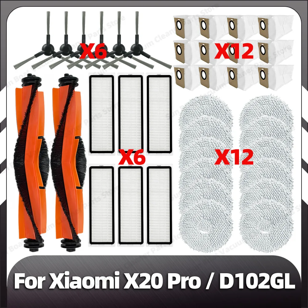 

Совместимость с Xiaomi X20 Pro, сменная основная боковая щетка, HEPA-фильтр, подушечки для швабры, мешки для пыли, запасные части, аксессуары