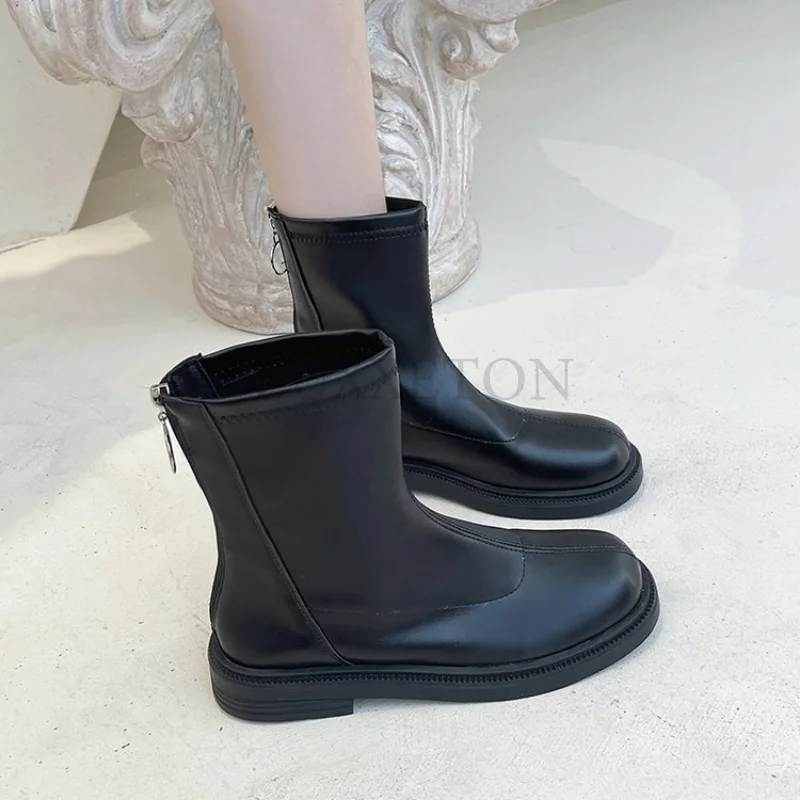 

Women Boots Fashion Ankle Square Toe Back Zipper Warm Short Casual Low Heel AutumnWinter 2022 Chelsea The Listing New Boots
