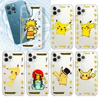 pikachu cartoon anime for apple iphone 13 12 11 pro max mini xs max x xr 6s 6 7 8 plus 5s soft transparent phone case coque capa