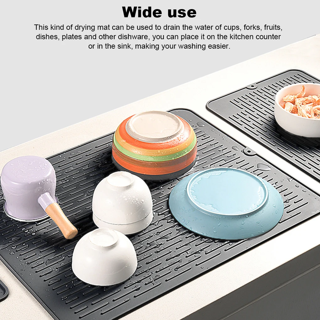 

Heat Resistant Silicone Square Dish Drying Mat Draining Tableware Dishwaser Durable Cushion Pad Dinnerware Table Mat Placemat