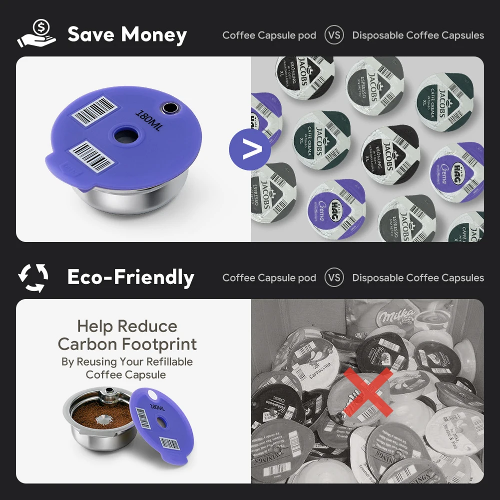 

Капсулы для кофе из нержавеющей стали, многоразовая чашка-фильтр для кофемашины, термостойкие аксессуары для подарка на День святого Вален...