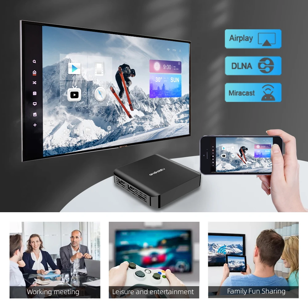 Фото ТВ-приставка HD 8K 4K Smart Allwinner H313 Quad Core TV98 ATV 8GB 128GB BT5.0 Dual WiFi 4G 5G Медиаплеер Android 14 IPTV №3