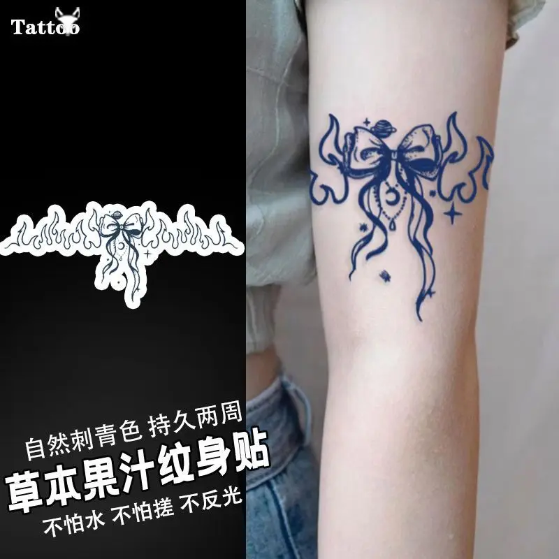 Временные тату-наклейки с кисточками и бантом травяные планеты луна милые