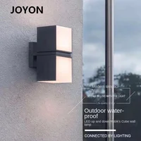 LED Rubik's Cube Rotating Wall Lamp Lights Outdoor Wall Light，Body in Waterproof for Hallway Doorway, Balcony, Garden Garage