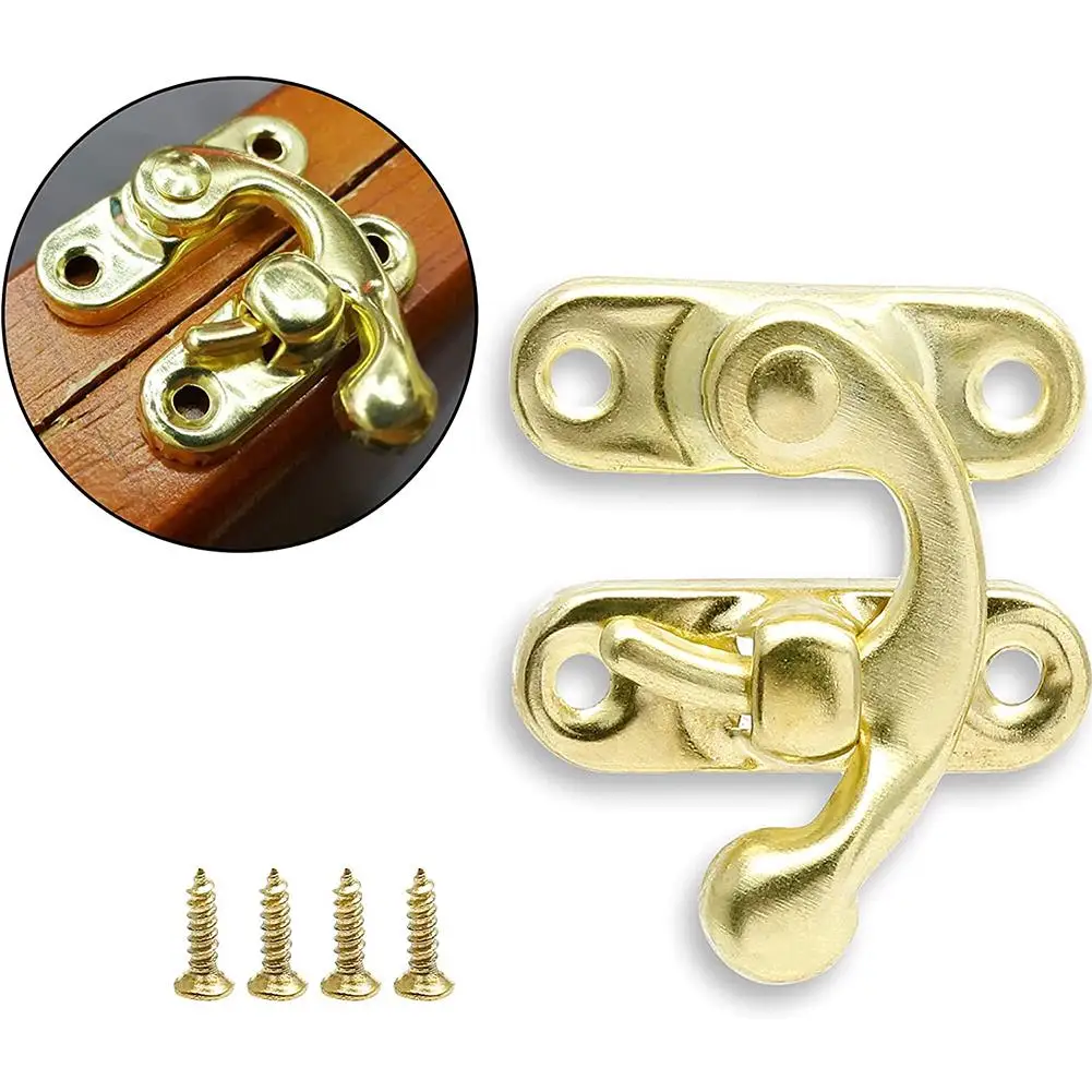 

1Pcs Bronze Swing Arm Clasp-Latch Retro Metal Catch Curved Buckle For Suitcase Toolbox 27x32mm Jewelry Box Clasp Hook Padlock