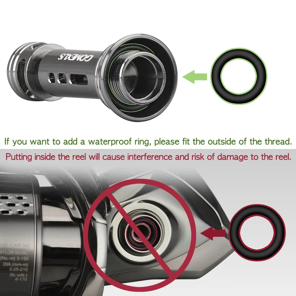 Балансир для катушек Gomexus 46 мм из алюминия для Shimano Vanford Stella Stradic FK Daiwa Luvias 1000 - 5000, защита катушки R4 (art.: 3920da7b4ac45) - 3920da7b4ac45