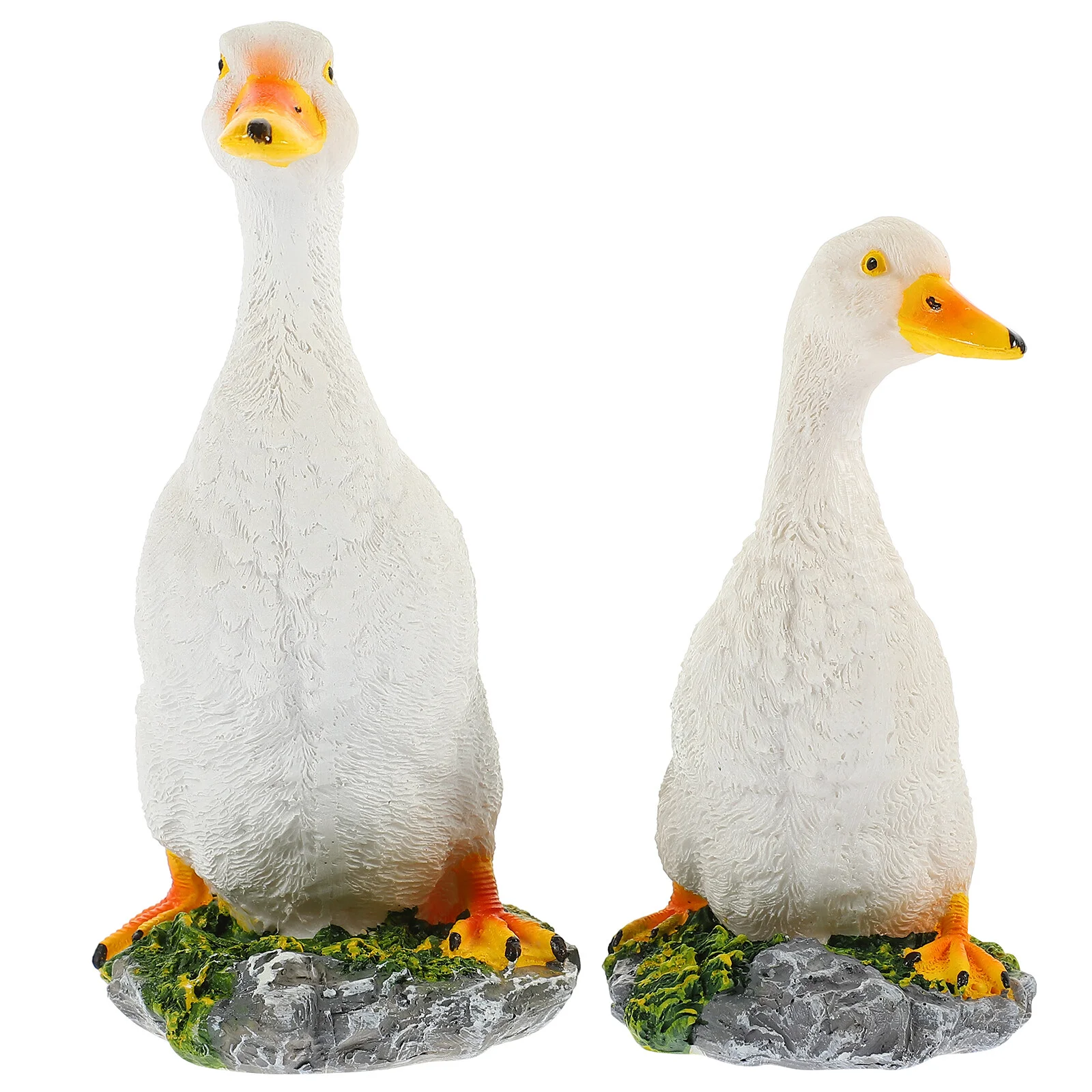 

2Pcs Moss Decor Duck Ornament Garden Pond Duck Decoration Resin Duck Ornament Water Pond Duck Figurine