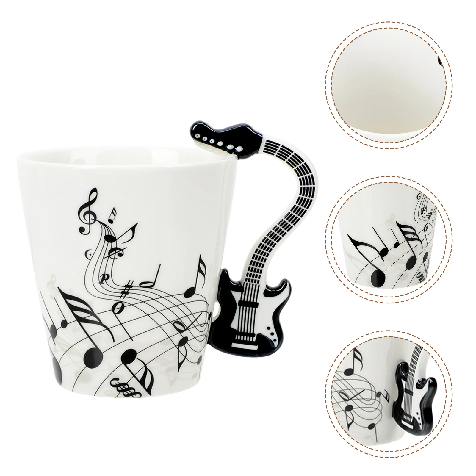 

Musical Instrument Pattern Mug Ceramic Coffee Milk Mug Chic Ceramic Water Cup Home Office Decor Mugs