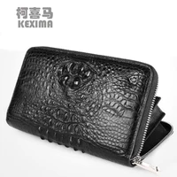 kexima gete 2022 crocodile leather wallet long style mens thai leather business handbag mens bag zipper large capacity handbag