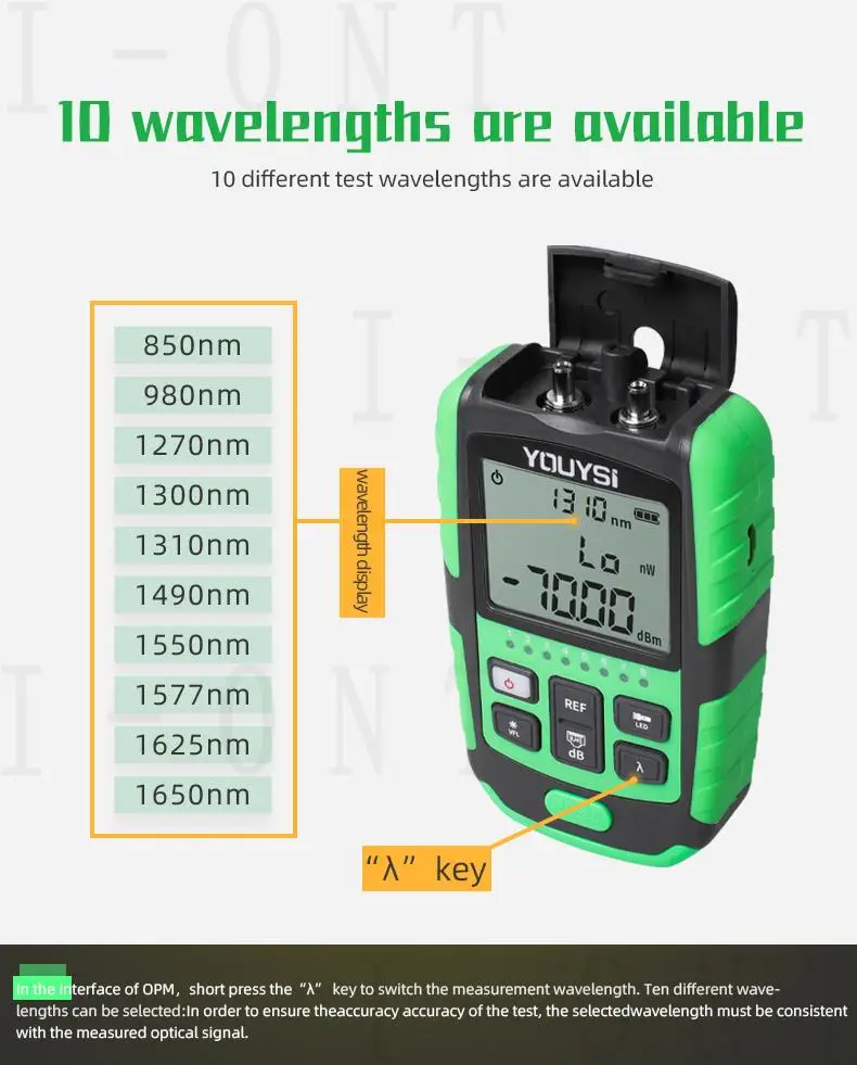 2021 NEW 4 in1 5G 10 Wavelength Optical Power Meter Visual Fault Locator Network Cable Test Optical Fiber Tester VFL