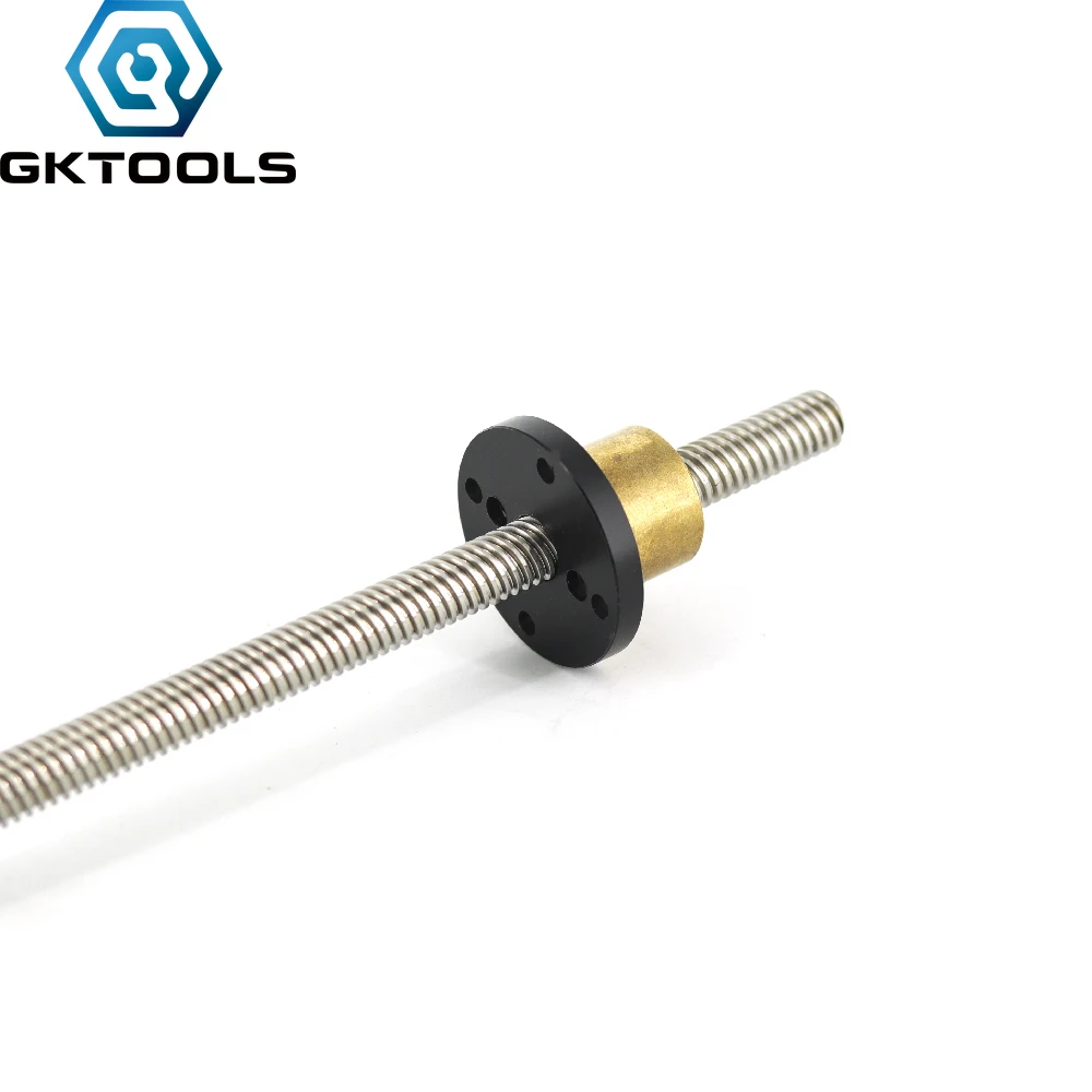304 нержавеющая сталь винт T8 длиной 750 мм с ведущим 1мм 2мм 4мм 8мм 14мм трапецеидальным шпинделем 1шт с латунной гайкой на.