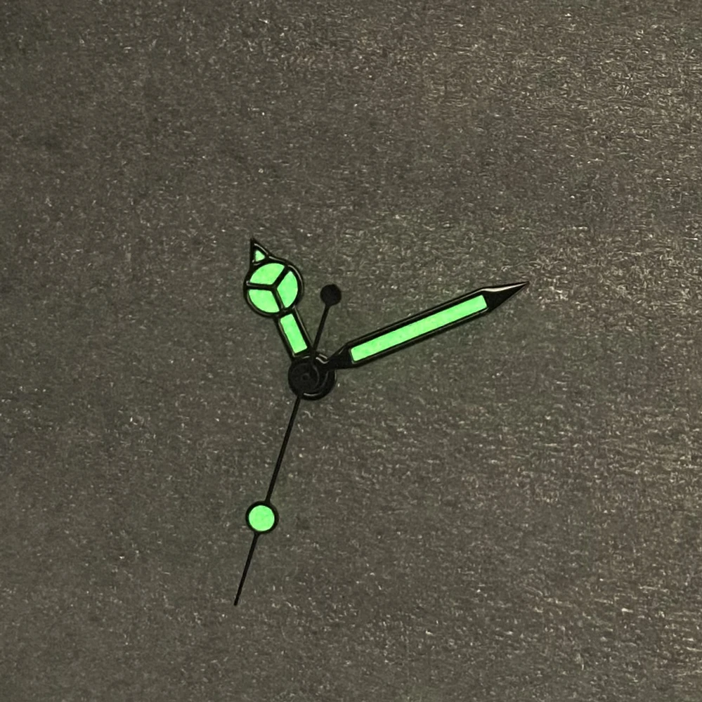 Watch Hands Black-edged White Three-hand Hands Green Luminescent Watch Hands Fit NH35 NH36 4R 7S Movements