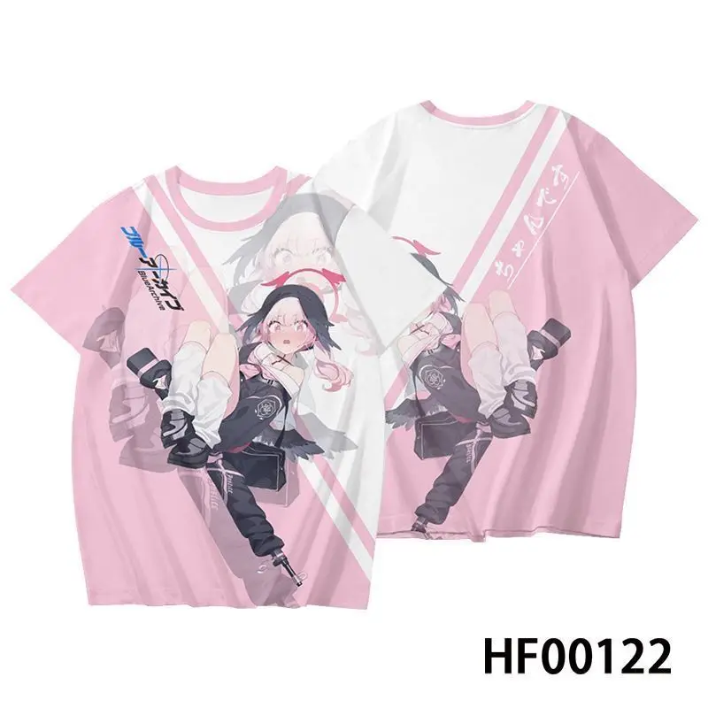 2024 Summer New Simple Fashion Anime Blue Archive Takanasi Hosino Round Neck Short Sleeve T-Shirt Casual Daily Tops