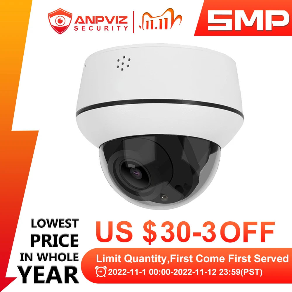 Дешево IP-камера Anpviz, 5 Мп, POE, PTZ, 4-кратный зум Продажа IP-камера Anpviz, 5 Мп, POE, PTZ, 4-кратный зум