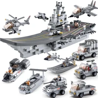 sluban armed battleship building toys for boys 1002pcs 25 styles 9in1 aircraft ship building blocks fighters helicopter model