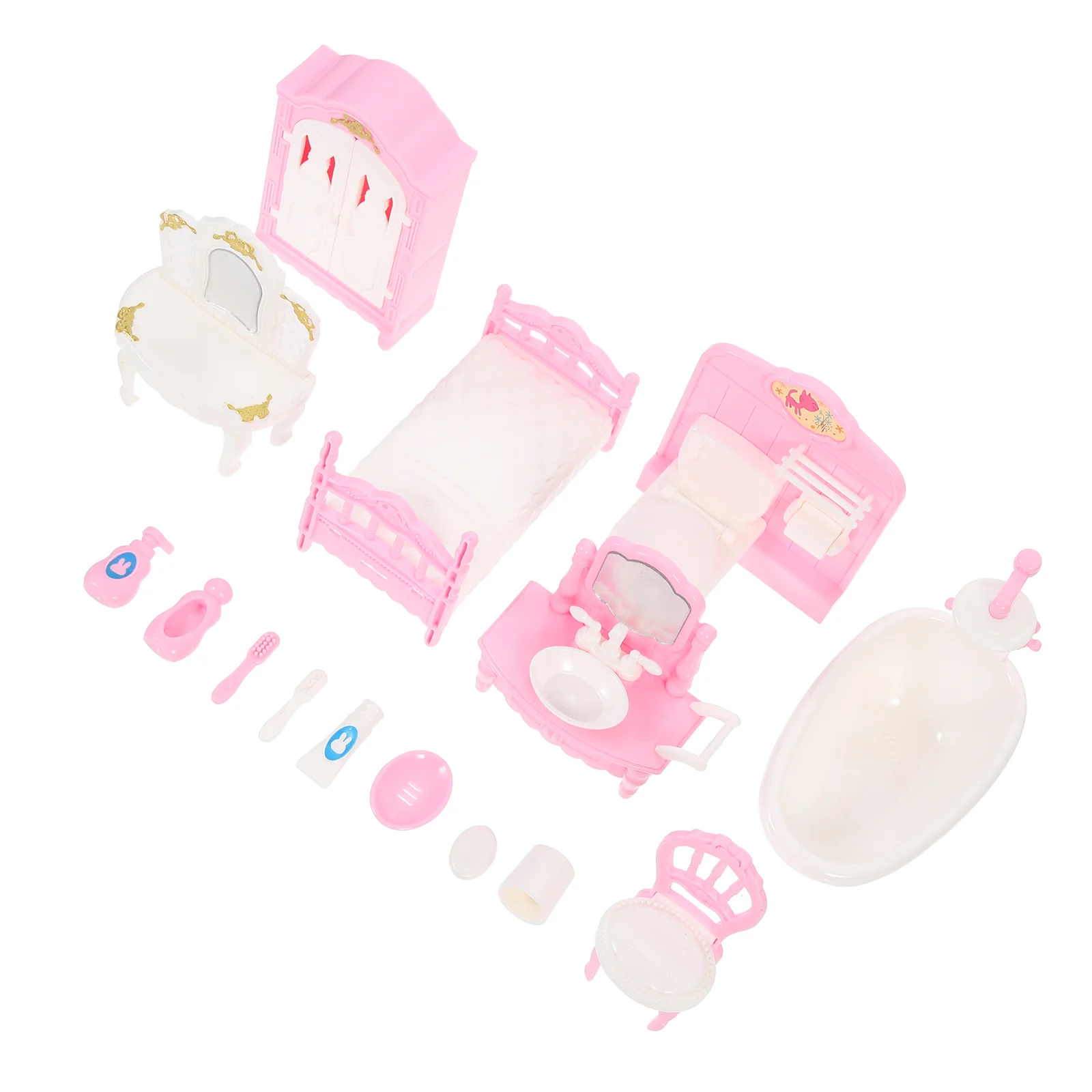 

Furniturebedroom Miniature Kids Minihouse Setchildren Accessorywardrobe 12 Bathroom Play Playthings Bathtub Bedrooms Shower Room