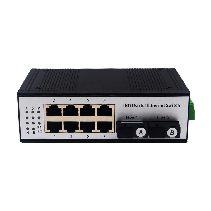 Фото Хит продаж: промышленный медиаконвертер SC-RJ45, 100 Мбит/с, 2SC, 8RJ45, Ethernet, DIN-рейка, оптоволоконный медиаконвертер, 20 км. №3