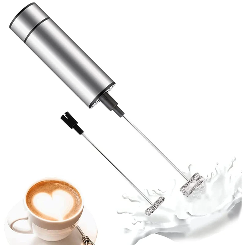 

Milk Frother Handheld Coffee Frother Double Powerful Electric Foam Maker Beater with Single Spring Whisk Head