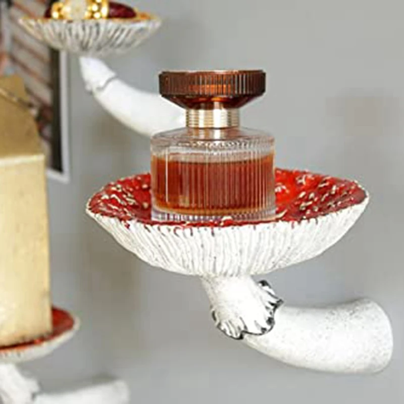 

Подвесная полка в виде грибов, причудливая каучуковая настенная плавучая полка в форме гриба аманита для настенного декора