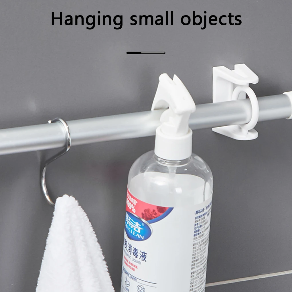 

2 Pieces Bedroom Adjustable Curtain Rod Holder Bathroom 360-degree Rotation Drape Stick Brackets Hangers Transparent
