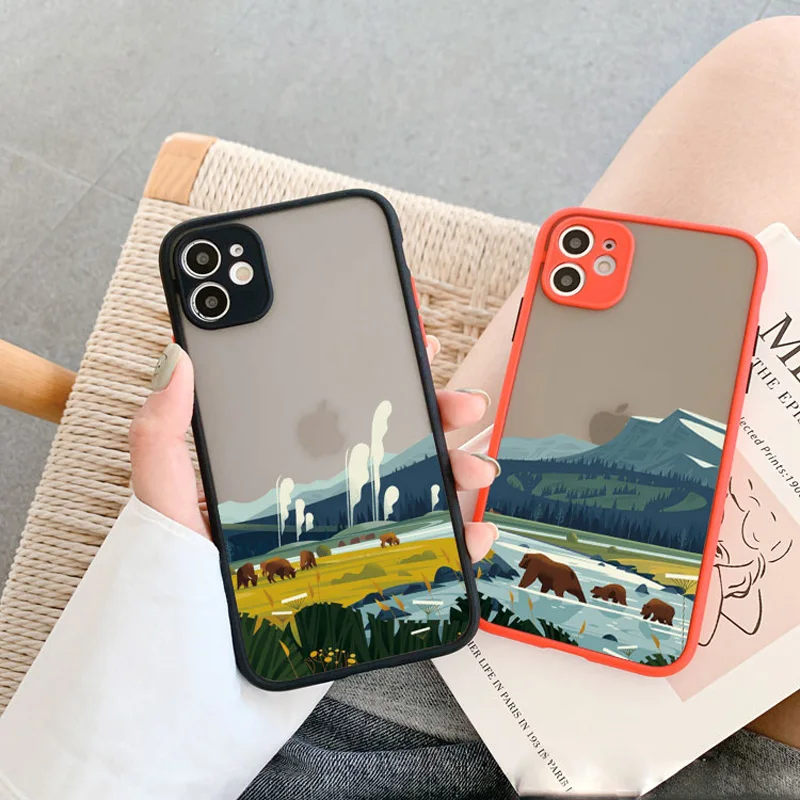 

Landscape Phone Case For iPhone 14 11 12 13 Pro Max Mini 7 8 Plus SE 2020 XS X XR The Mountainous Pastoral Shockproof Back Cover