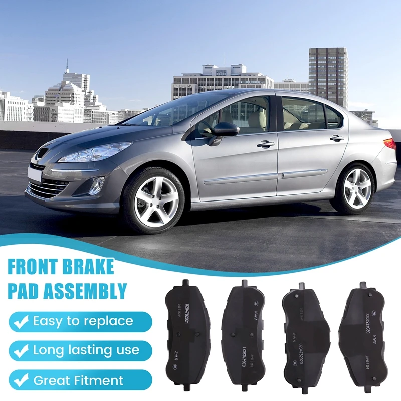 Автомобильные передние тормозные колодки в сборе суппорты 1612886480 для Peugeot 308 408