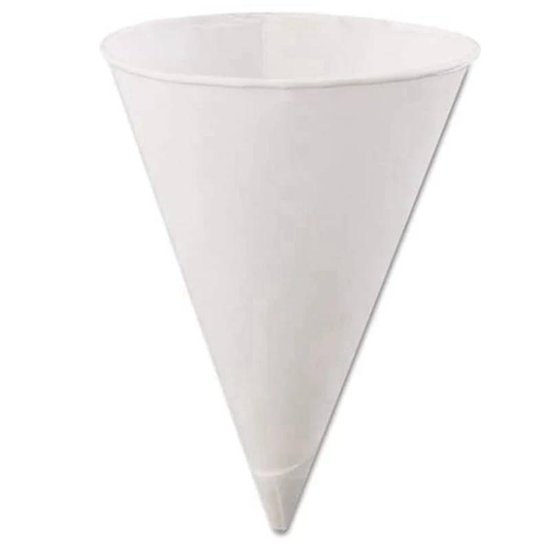

White Paper Cone Cups, Snow Cone Cups,Coated Leakproof Cone Paper Cups For Slush, Shaved Ice, Water 400Pcs
