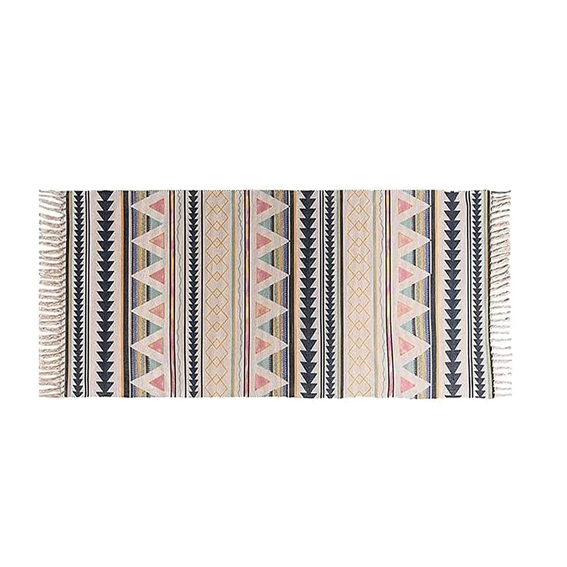 

Boho Carpet With Tassels Woven Carpet Rugs Kitchen Carpet Runners Washable For Outdoor Living Room Hallway Bedroom
