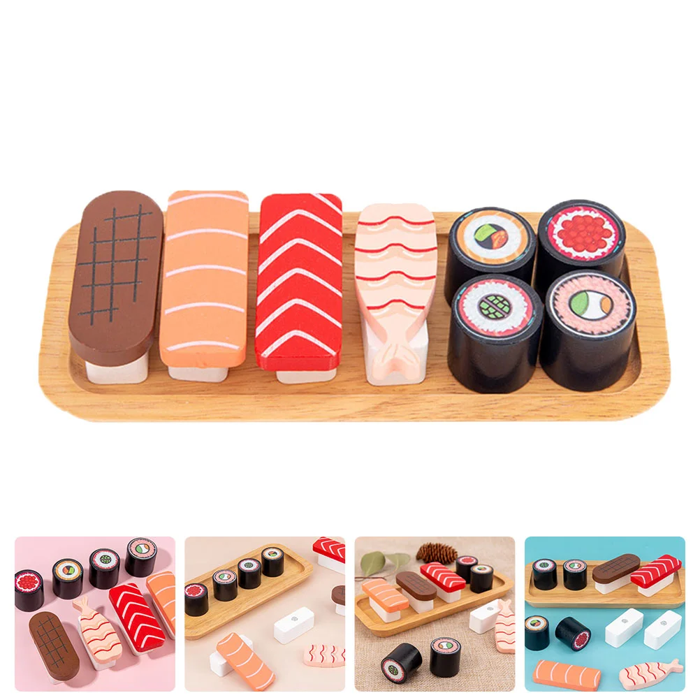 

Food Cognitive Toys Educational Plaything Cooking Practical Kitchen Wooden Simulation Sushi