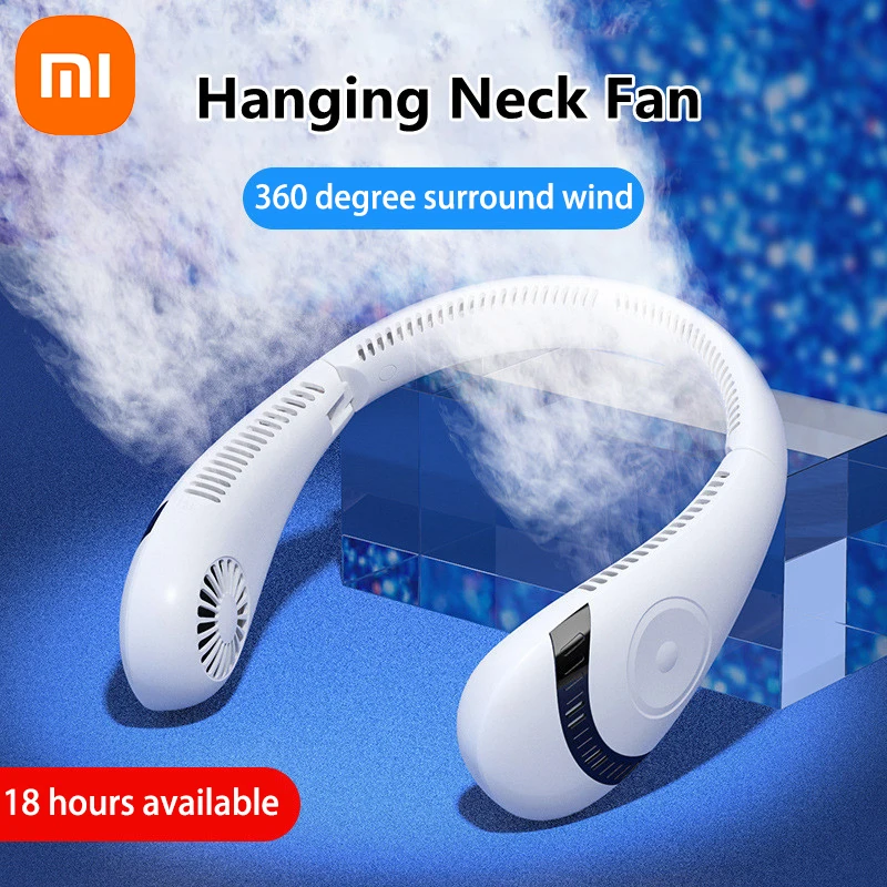 Xiaomi Портативный беспроводной шейный вентилятор USB Перезаряжаемый бесшумный