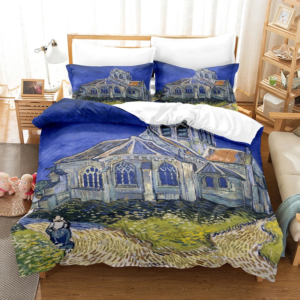 

Popular Van Gogh Oil Painting Printing Duvet Cover Abstract Art Design Teens Bedding Set 2/3pcs Full Size Quilt/Comforter Covers
