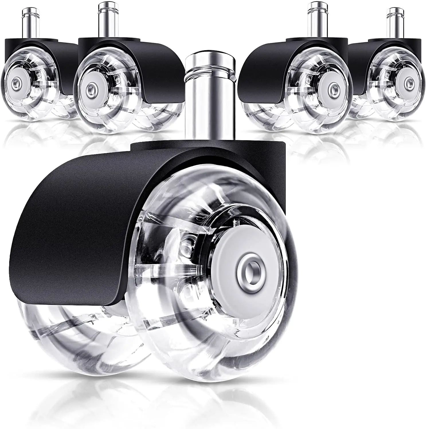 

5PCS Universal Mute Wheel Office Chair Caster Swivel Rubber Soft Safe Rollers Furniture Hardware Chair Wheels for Desk Office