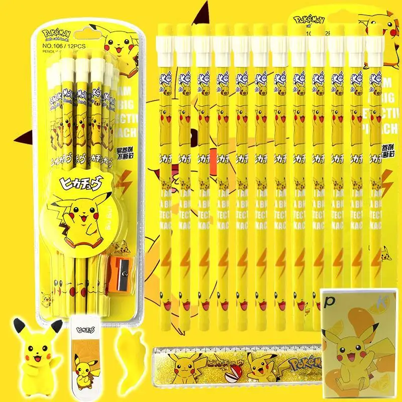 

Pokemon animation peripheral kawaii cartoon Pikachu lead-free poison big eraser pencil creative hb pencil prize gift wholesale