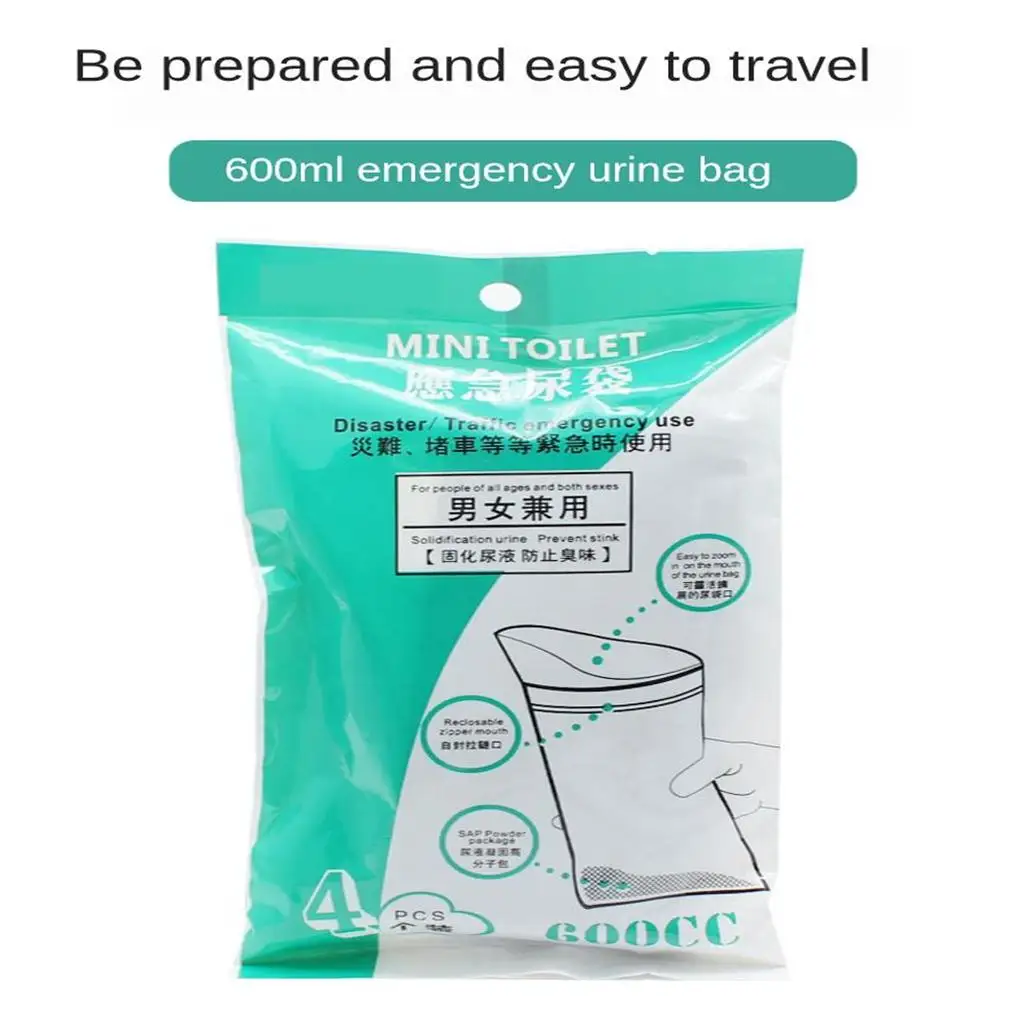 

4x Disposable Bags Portable Car Emergency Urinal Wee Pee Bags