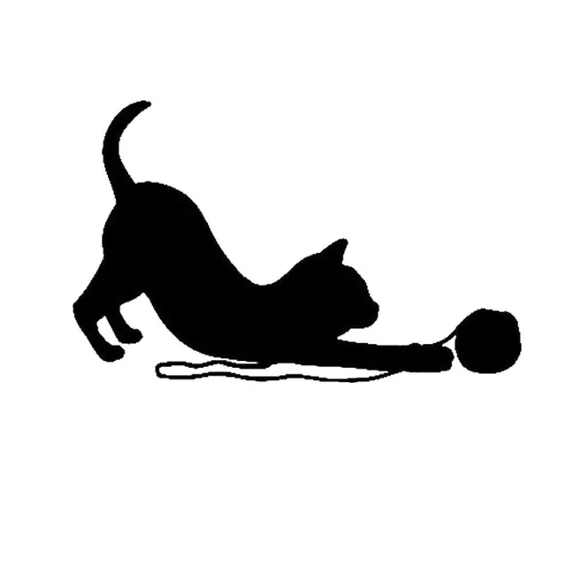 

14*8.7CM Cat Playing With Ball Of Yarn Car Sticker Cute Funny Animal Decorative Car Accessories