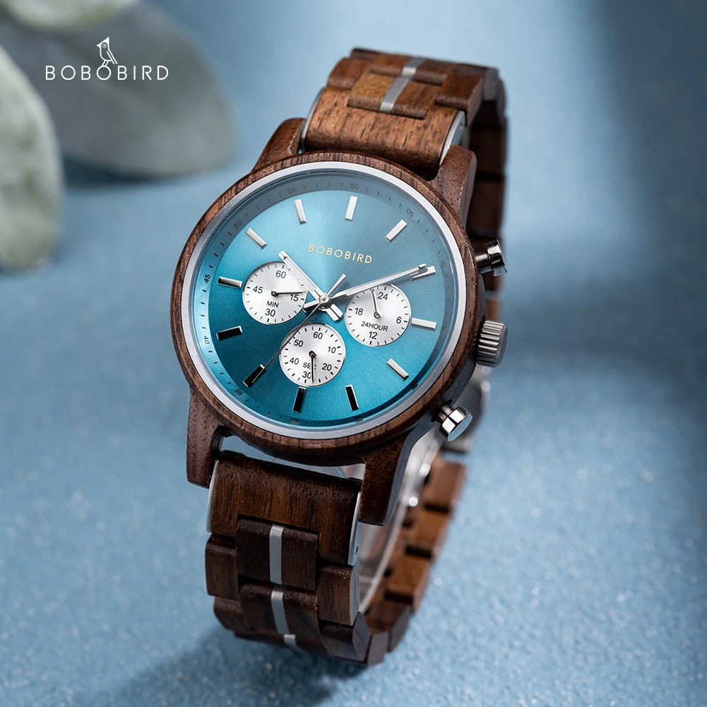 

BOBO BIRD Mens Watches Top Brand Business Chronograph Quartz Watch Men Wood Wristwatch Water Resistant 2022 Relogio Masculino