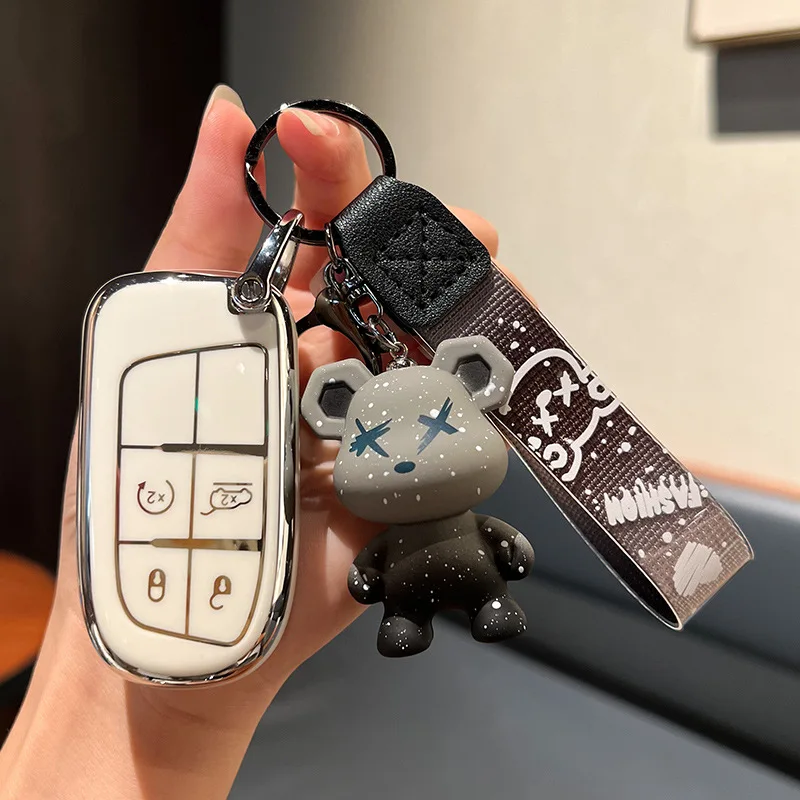 Высококачественный чехол для автомобильного ключа из ТПУ JEEP Grand Cherokee WK2 Renegade Compass