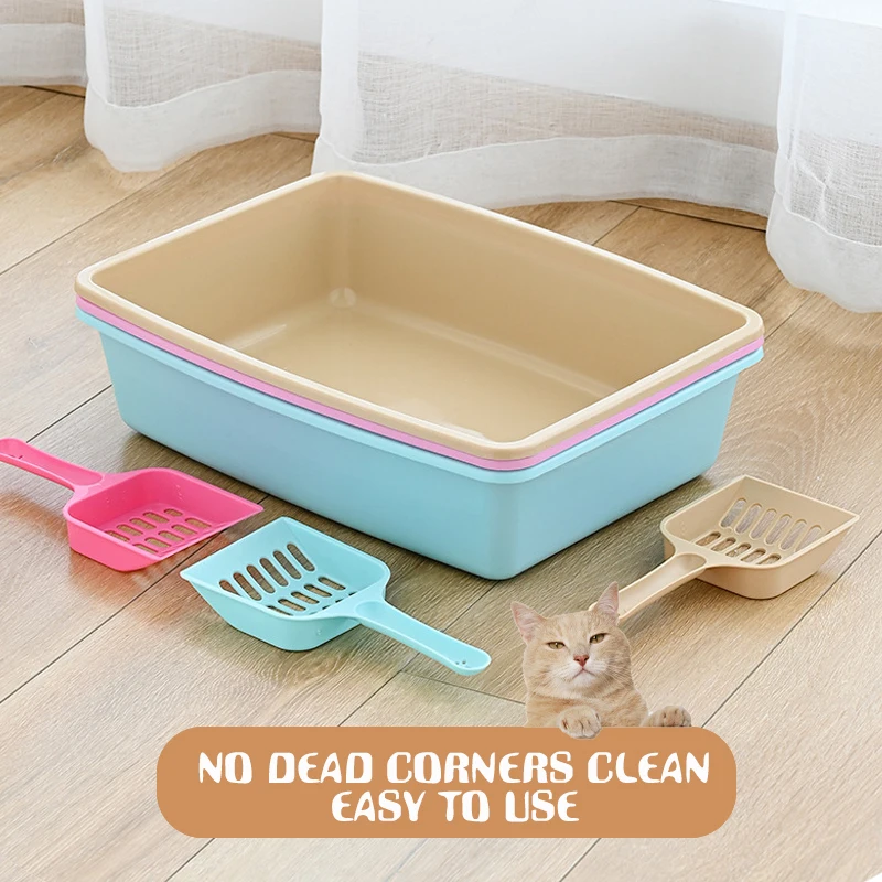 Cat Tray With Scoop Kitten Dog Clean Toilette Home Plastic S