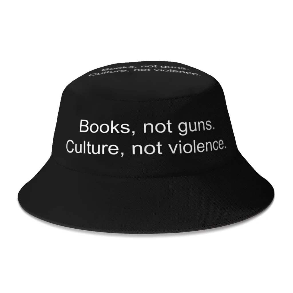 

Summer Books Not Guns Against Gun Violence Bucket Hats for Unisex Outdoor Foldable Bob Fisherman Hat Girls Boys Panama Sun Cap