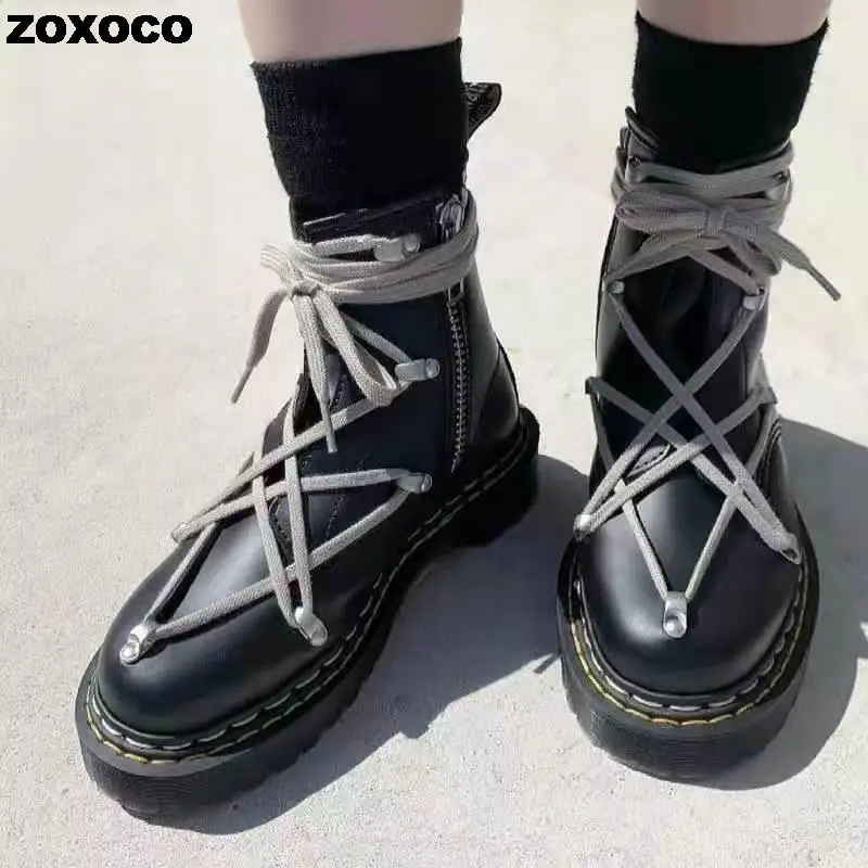 

Женские ботинки из натуральной кожи, на платформе