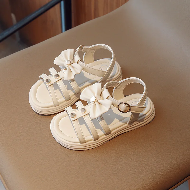 

Children's Girls Sandals Open Toe Flowers Versatile Lovely Princess Roman Shoes 2023 Cutout Summer New Kids Fashion Casual Shoes