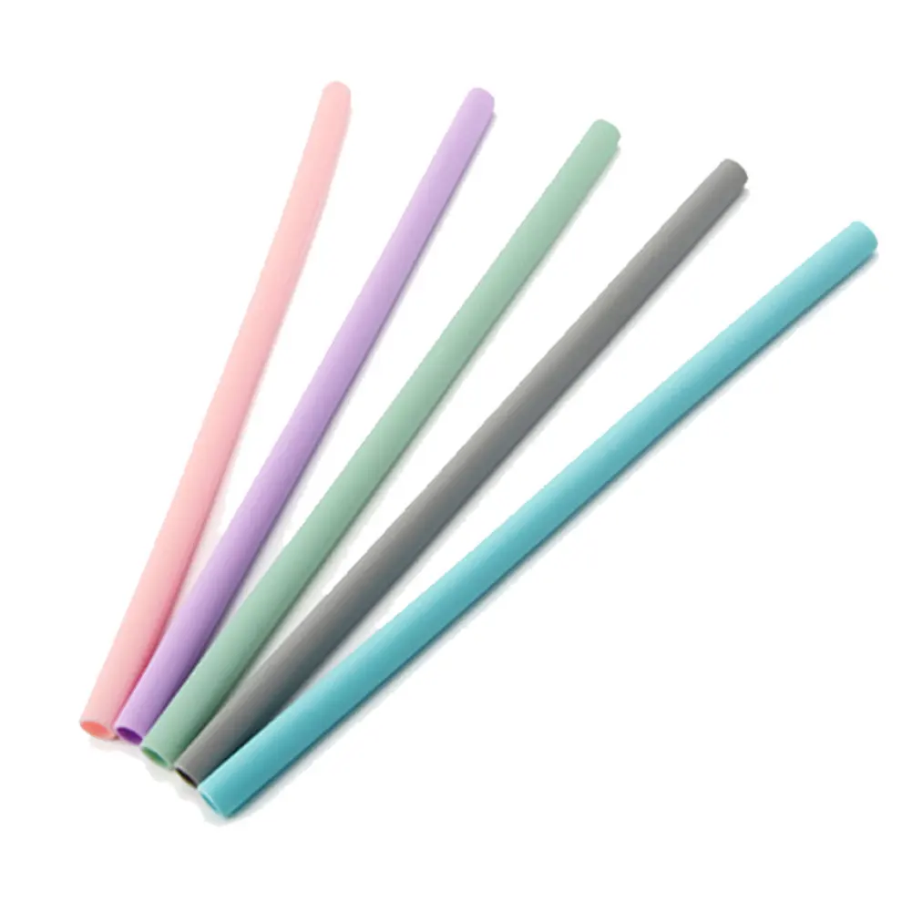 

Party Bent Travel Straw Set Kitchen Flexible Reusable Home Drinking Bar Portable Accessories Silicone With Cleaner Brush